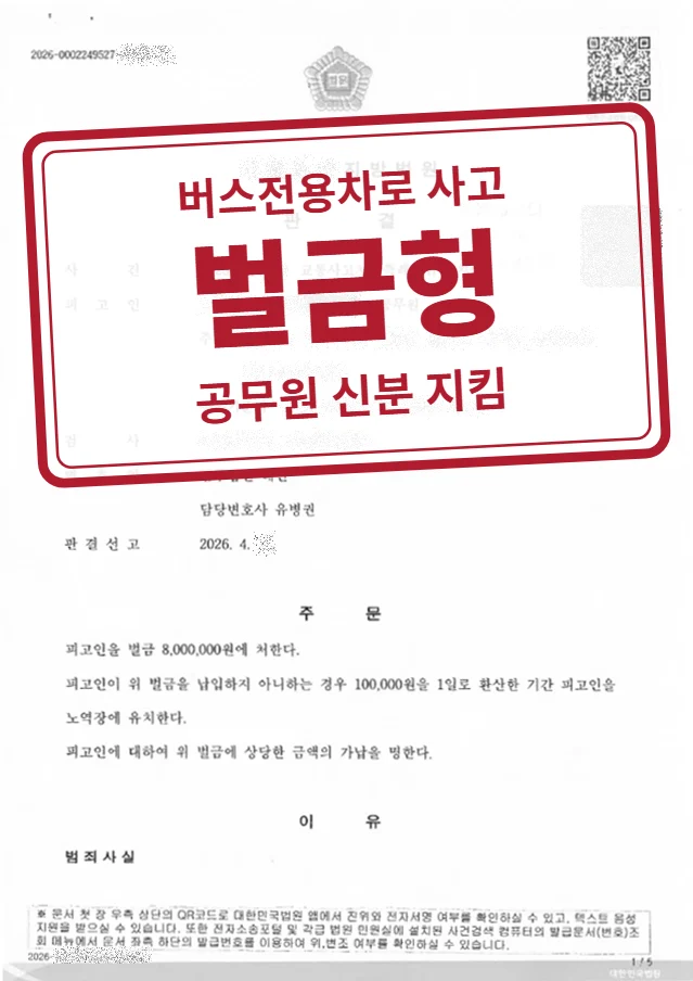 벌금 800만 원 결정문(개인정보 가림 처리)