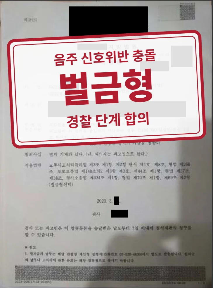 벌금 200만 원 결정문(개인정보 가림 처리)