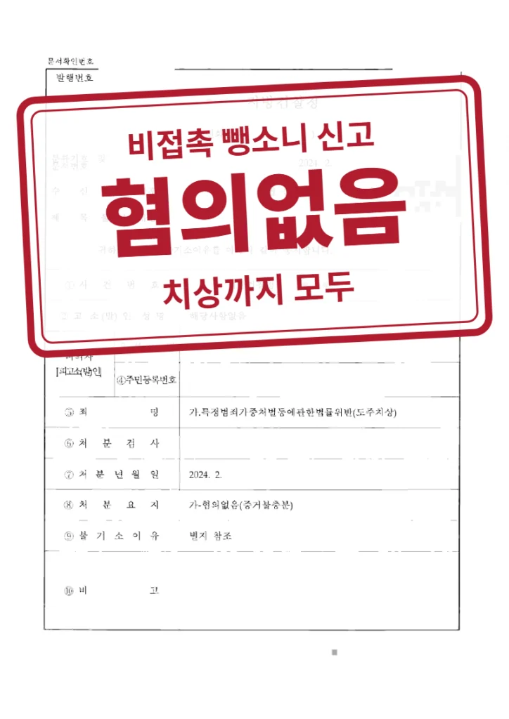 혐의없음(증거불충분) 결정문(개인정보 가림 처리)